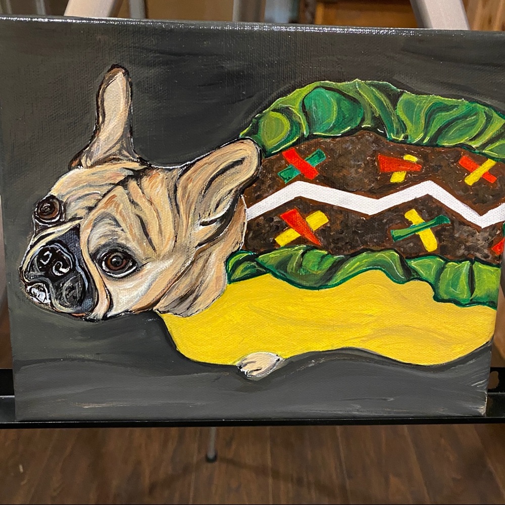 RIKKISRATPACK French Bulldog taco costume